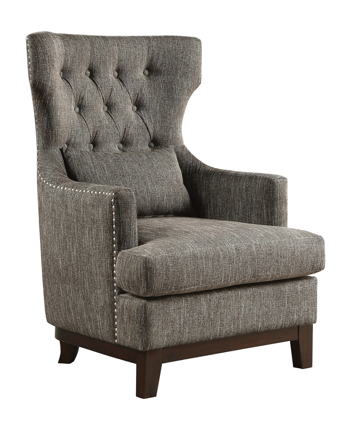 Homelegance White Label Modern 32" Wingback Chair In Brown Gray