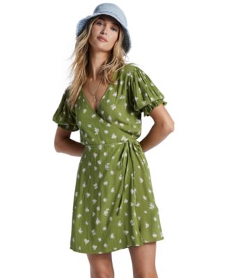 Billabong - Juniors' Chiquita Short Sleeves Wrap Dress