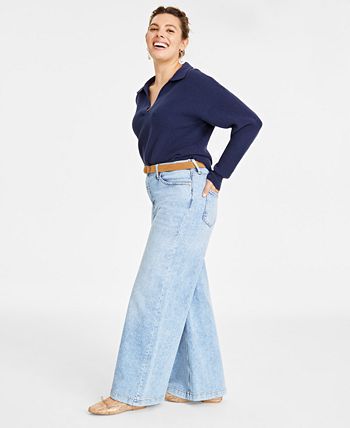 Women s High Rise Wide Leg Jeans Created for Macy s