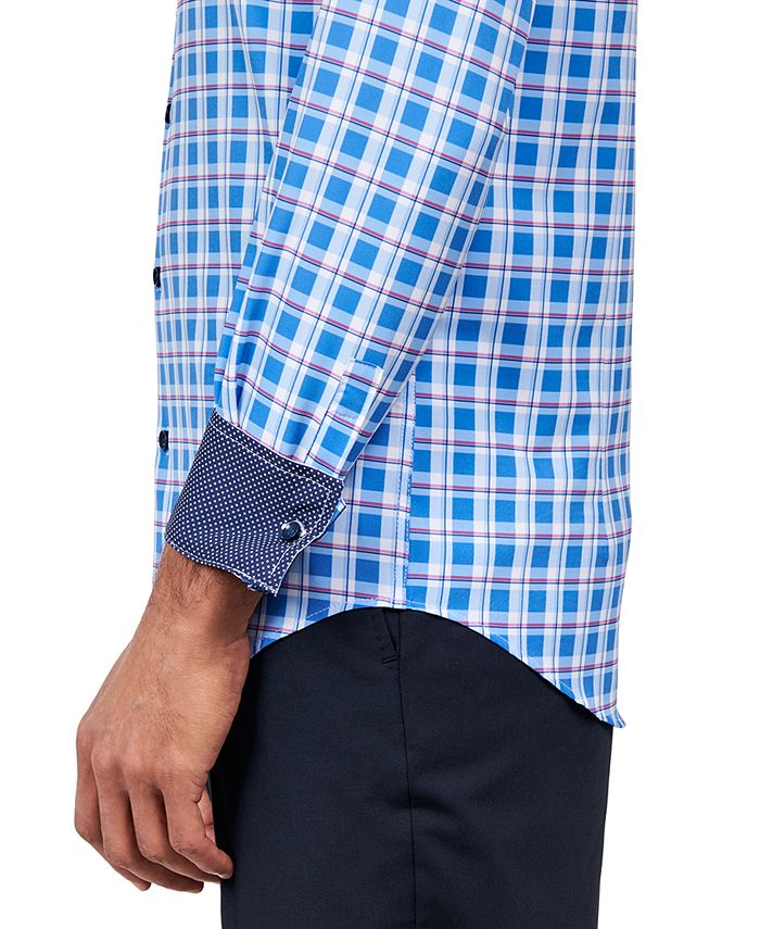 ConStruct Men's Slim Fit Plaid Performance Stretch Cooling Comfort