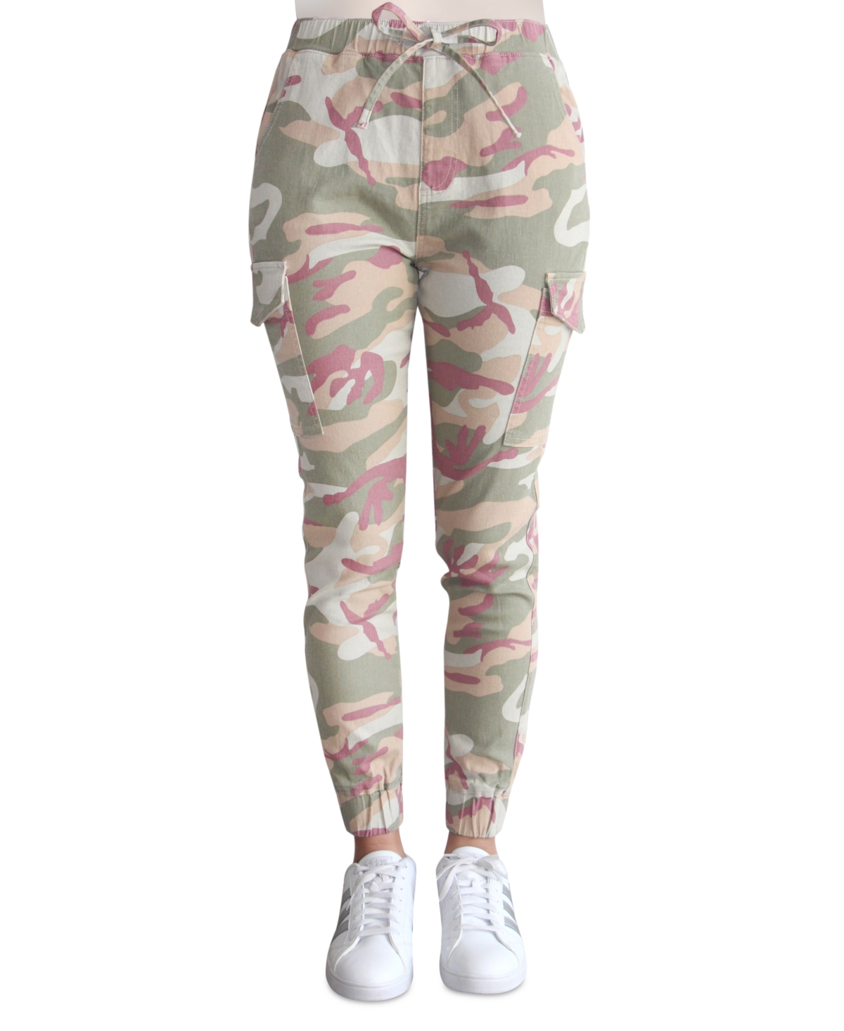 Almost Famous Crave Fame Juniors' Camo-Print High-Rise Cargo Joggers