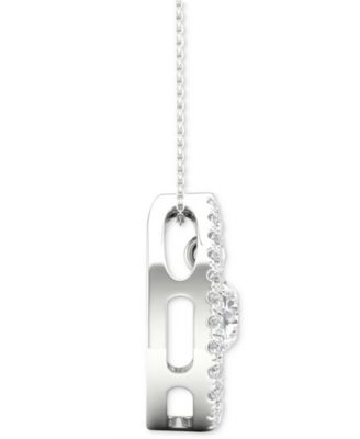 Diamond Orbital Halo Teardrop Pendant Necklace (1/4 ct. t.w.) in 10k White Gold, 16" + 2" extender
