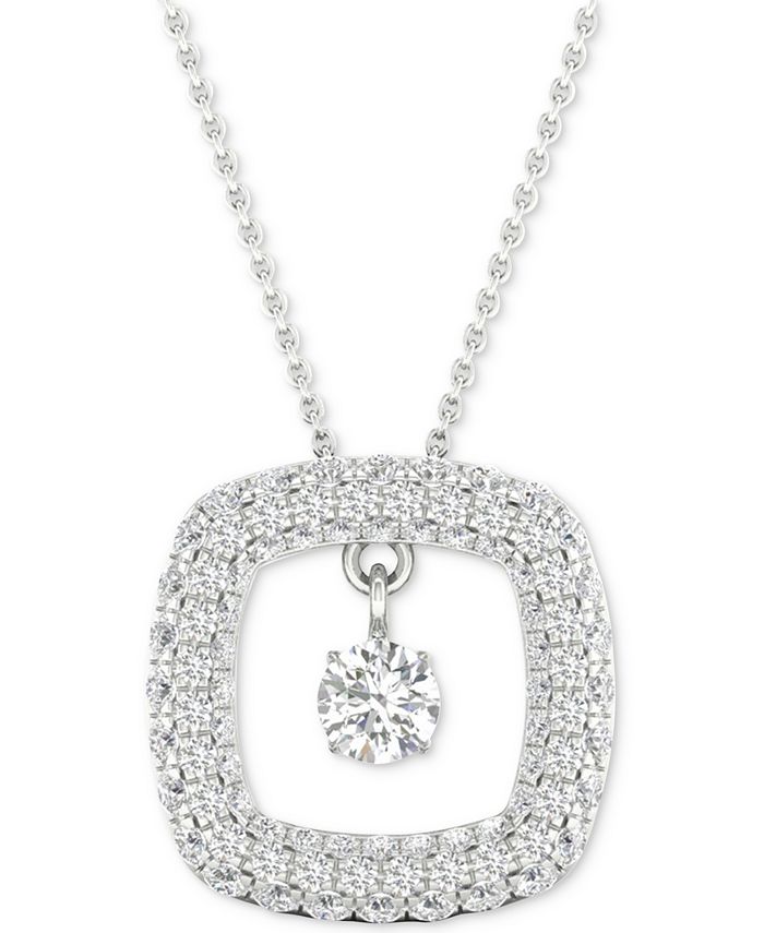Square halo necklace clearance