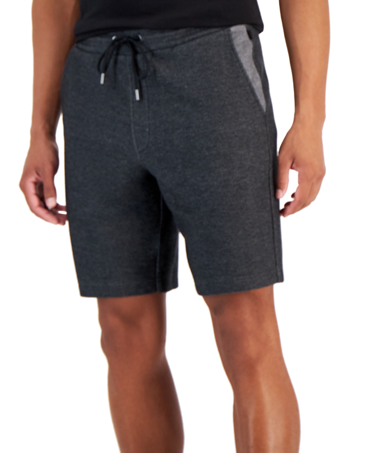 Michael Kors Men's Comfort-fit Double-knit Pique Drawstring Shorts In Black