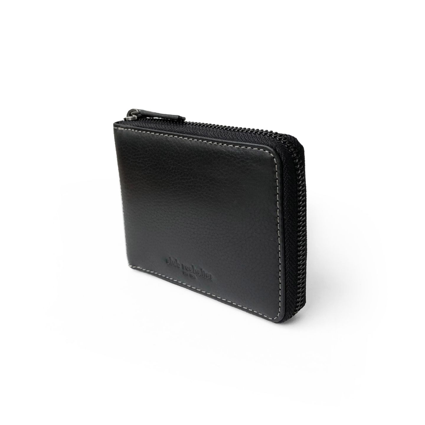 Мужской кошелёк Club Rochelier Full Leather Zipper Around Wallet with Center Wing, цвет: Чёрный — фото 3