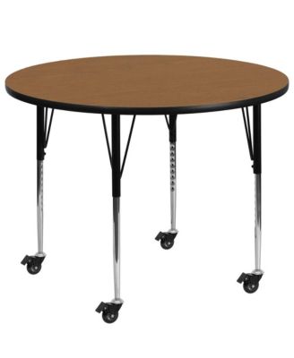 Mobile 48" Round Laminate Adjustable Activity Table