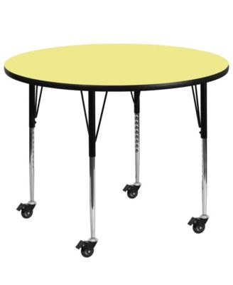 Mobile 48" Round Laminate Adjustable Activity Table