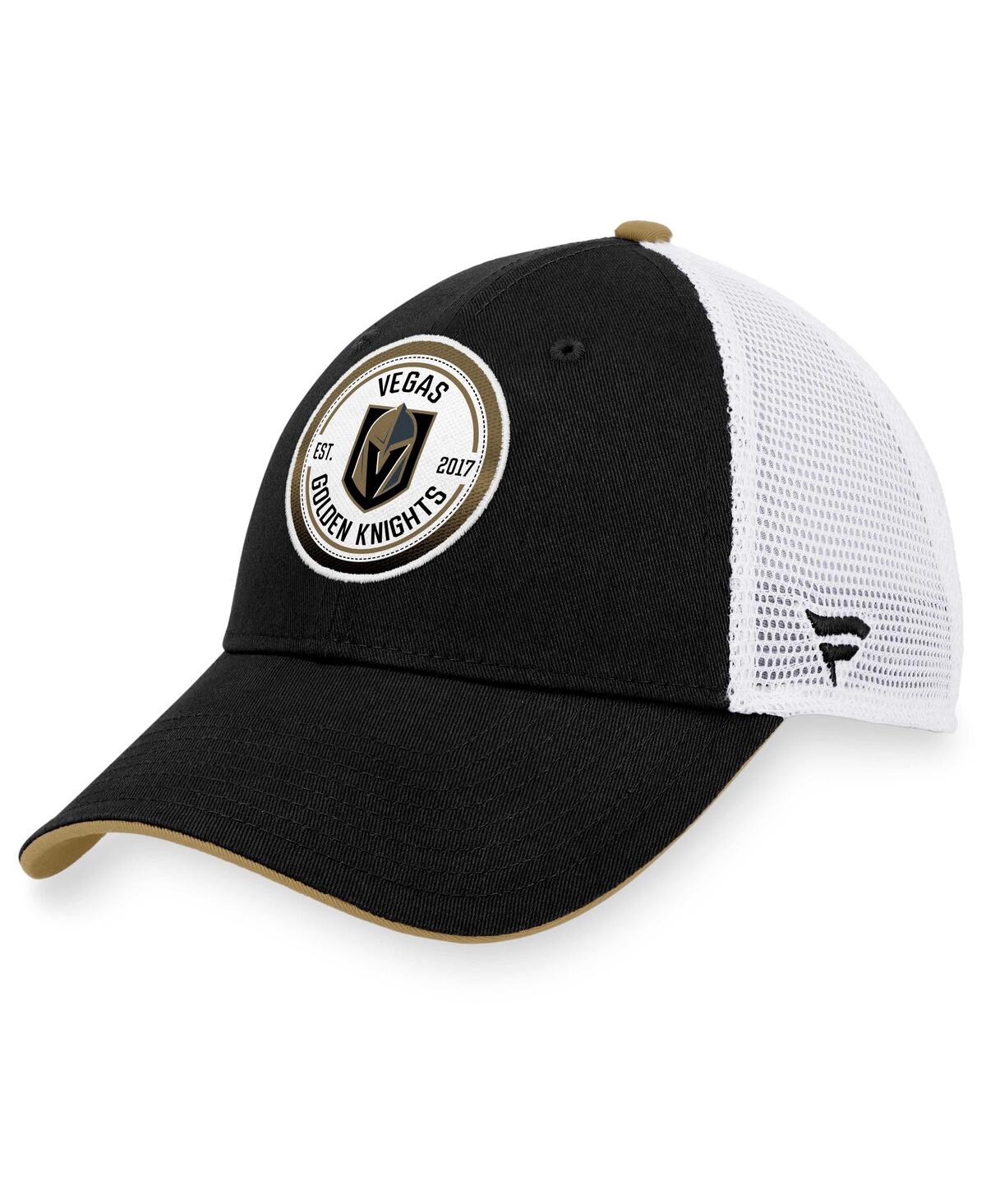 Shop Fanatics Men's  Black, White Vegas Golden Knights Iconic Gradient Trucker Snapback Hat In Black,white