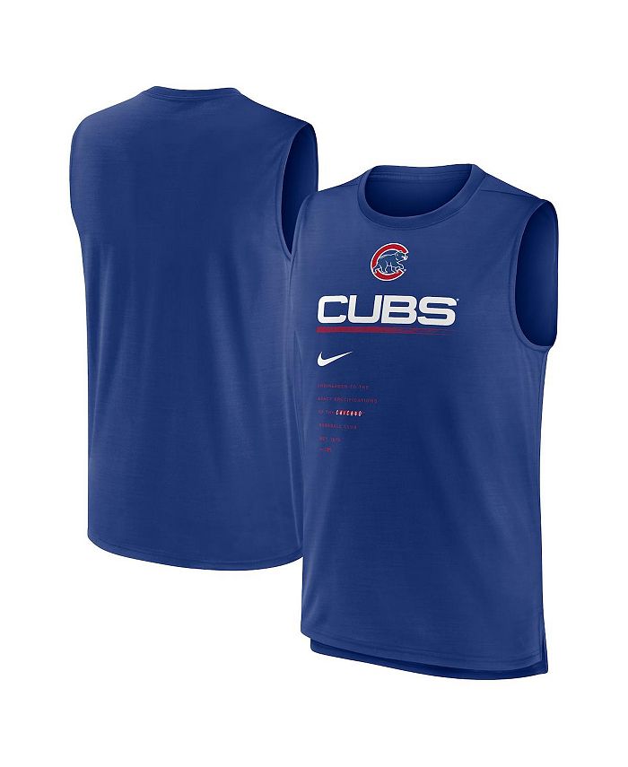 Chicago Cubs Nike Athletic Sleeveless Hooded T-Shirt - Royal