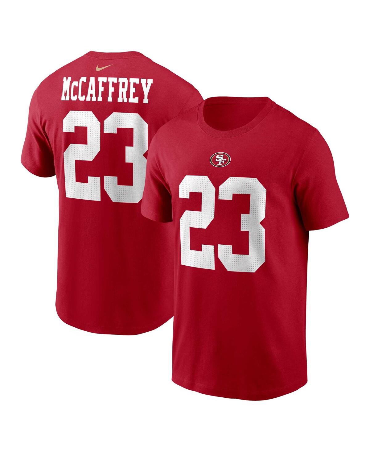 Men's Nike Christian McCaffreySan Francisco 49ers Player Name and Number T-shirt - Scarlet