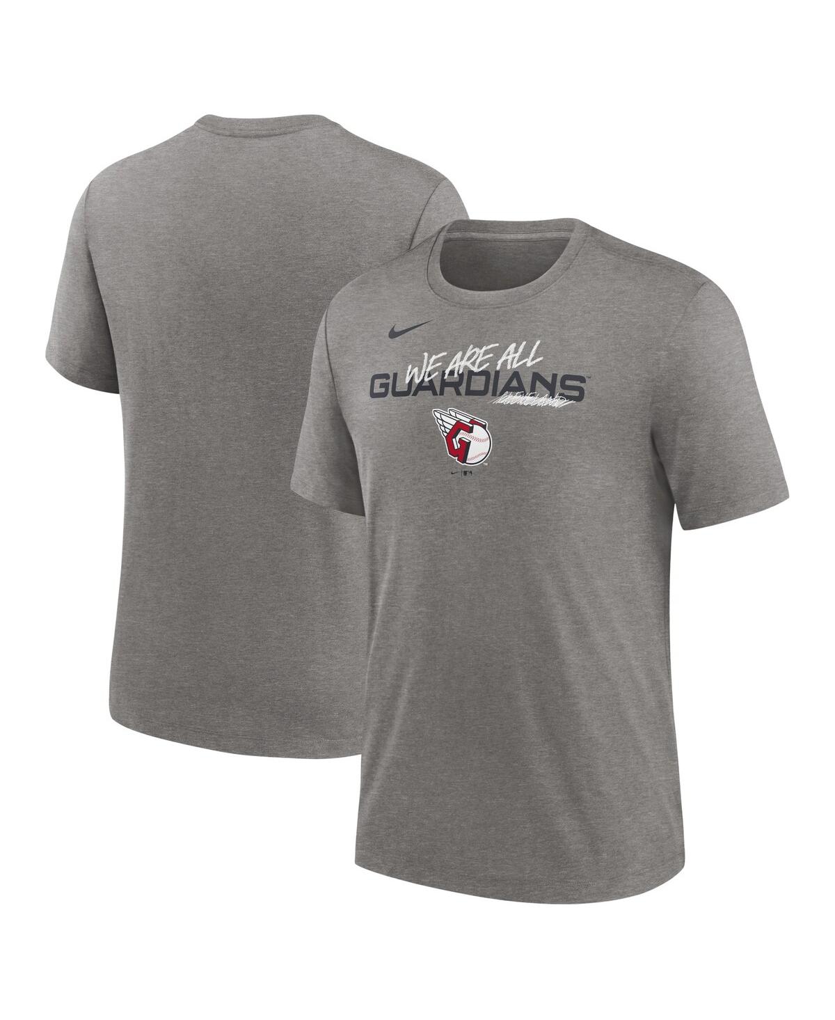 Nike Heather Charcoal Cleveland Guardians We Are All Tri-blend T-shirt In Heather Charcoal