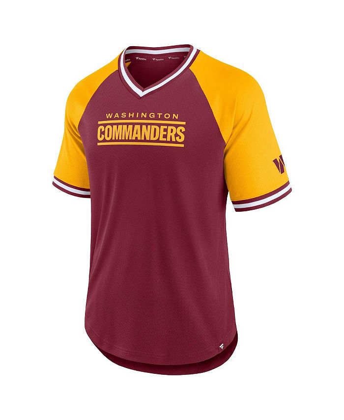 Fanatics Men's Burgundy, Gold Washington Commanders Second Wind Raglan