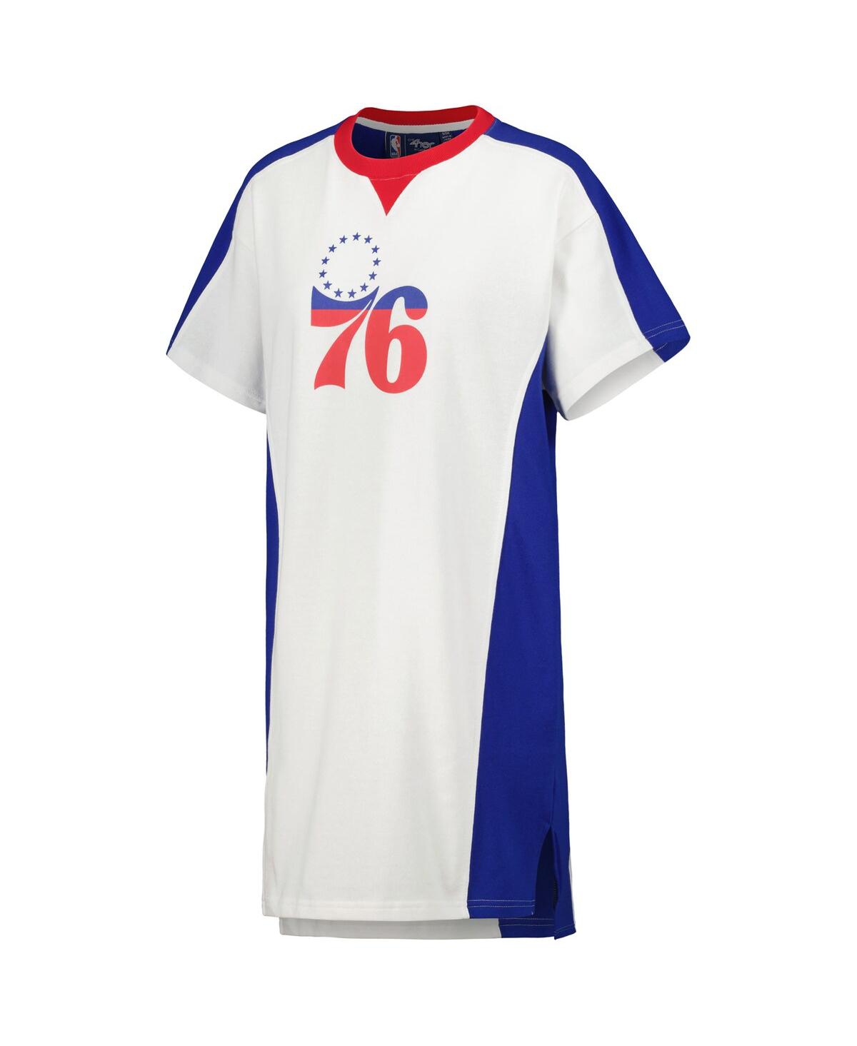 Shop G-iii 4her By Carl Banks Women's  White Philadelphia 76ers Free Throw T-shirt Dress