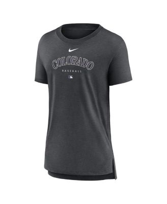 Women's Heather Charcoal Colorado Rockies Authentic Collection Early Work Tri-Blend T-shirt