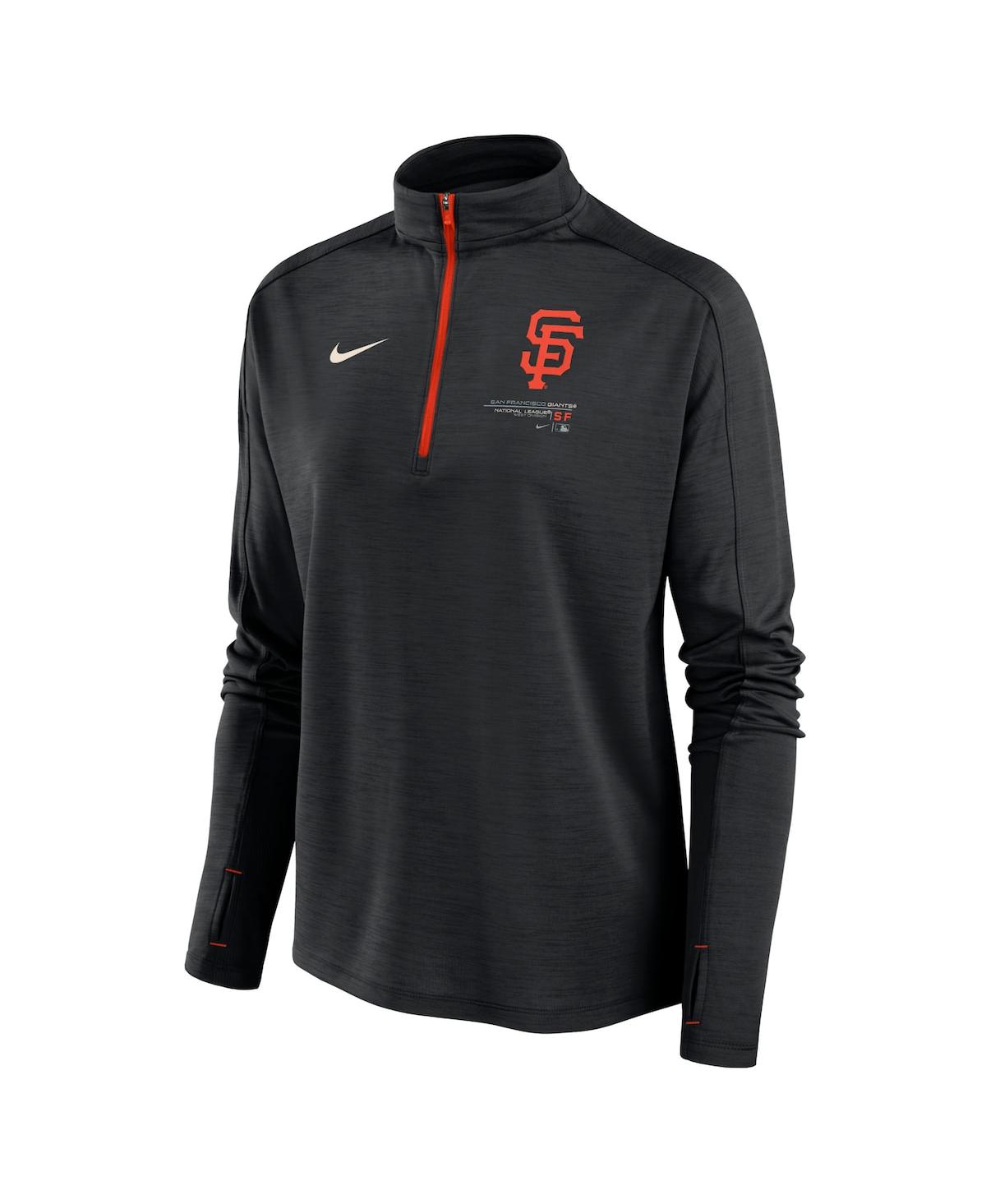 Shop Nike Women's  Black San Francisco Giants Pacer Quarter-zip Top