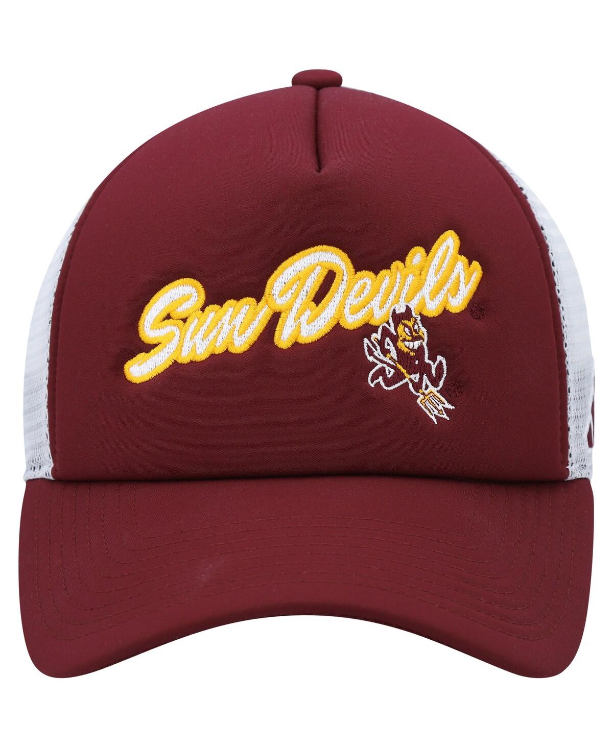 Shop Adidas Originals Men's Adidas Maroon Arizona State Sun Devils Script Trucker Snapback Hat