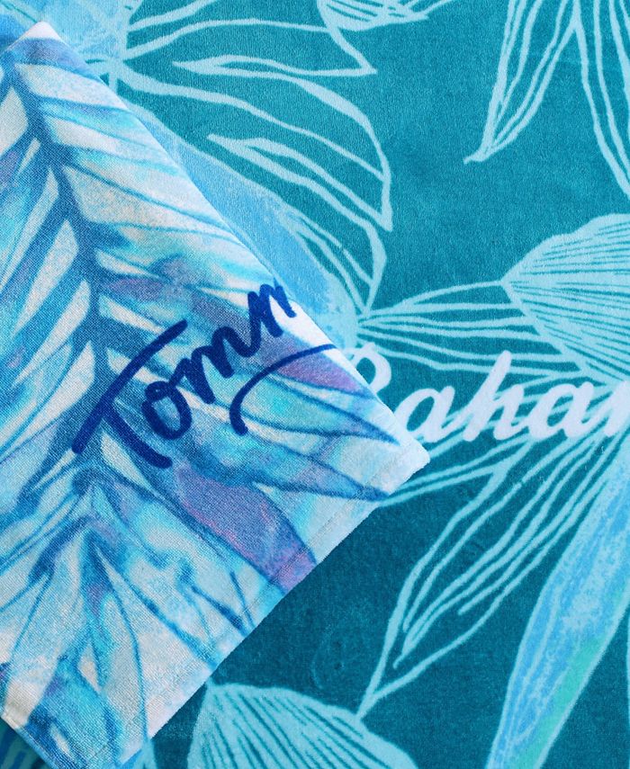 Tommy Bahama Home Baja Island and Monstera Cotton Terry Beach Towel 2