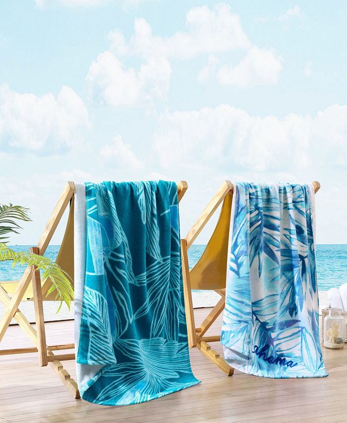 Tommy Bahama Home Baja Island and Monstera Cotton Terry Beach Towel 2