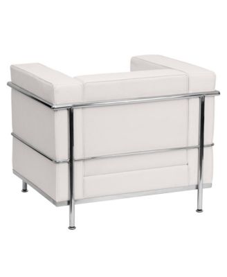 Contemporary Leathersoft Chair With Double Bar Encasing Frame