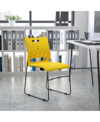 Home Office Plastic Accent Sled Base Stack Chair - Air-Vent Back