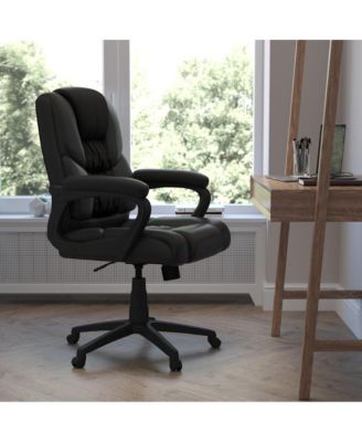   High Back   LeatherSoft, Foam, Metal   400 lb Capacity, Tilt Lock, Swivel, Ergonomic   Desk Chair