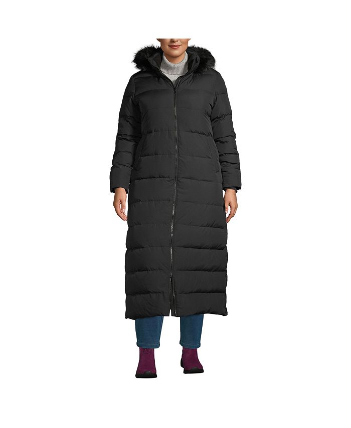 Lands' End Plus Size Down Maxi Winter Coat Macy's