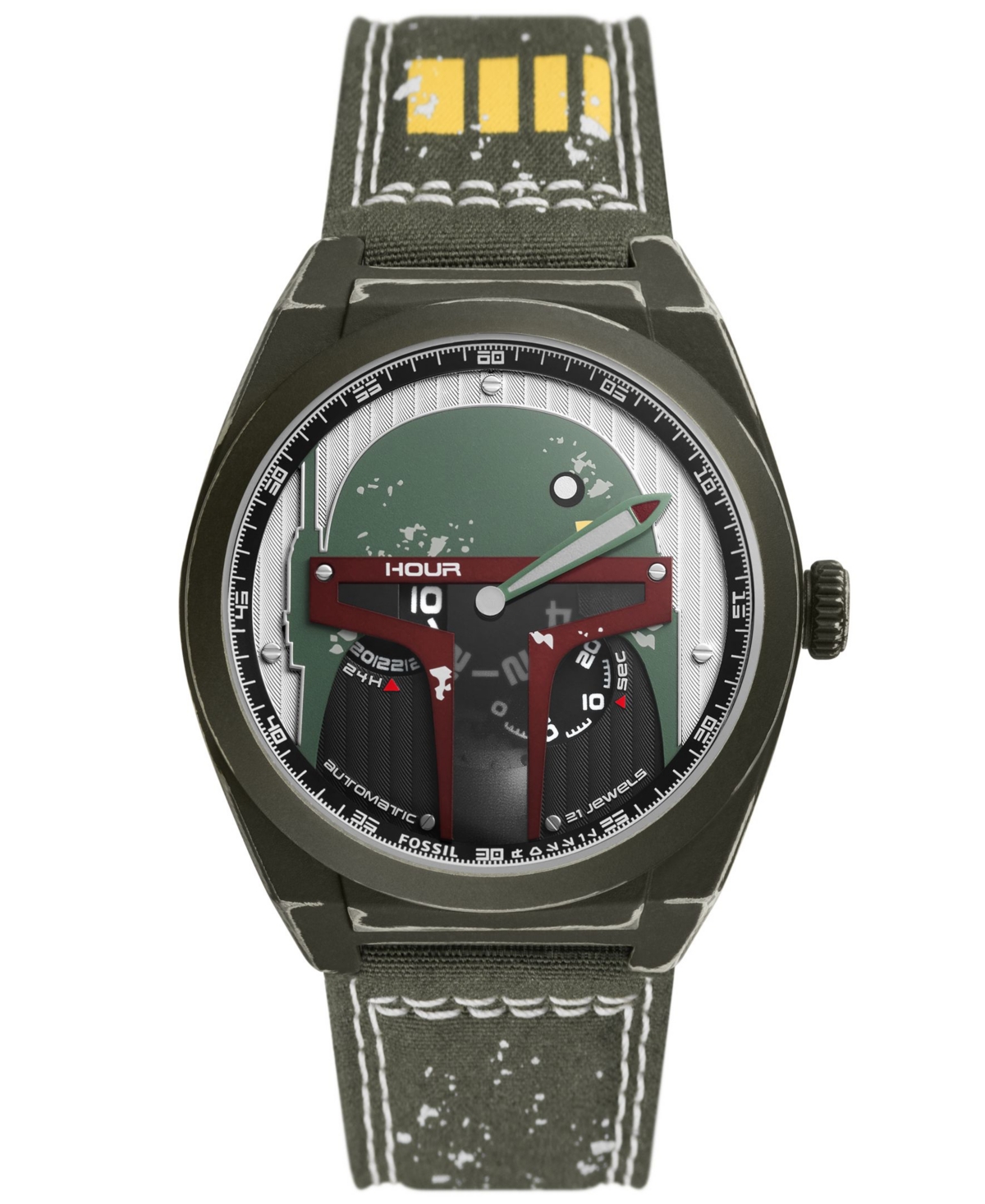 Fossil Unisex Limited Edition Star Wars Boba Fett Automatic Green Nylon Watch 43mm