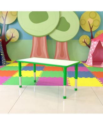 23.625"W X 47.25"L Rectangular Plastic Height Adjustable Activity Table