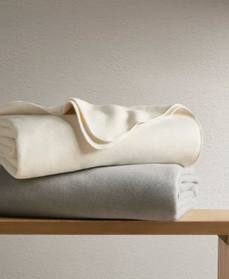 Croscill Andaz Solid Cotton Blankets Bedding In Ivory