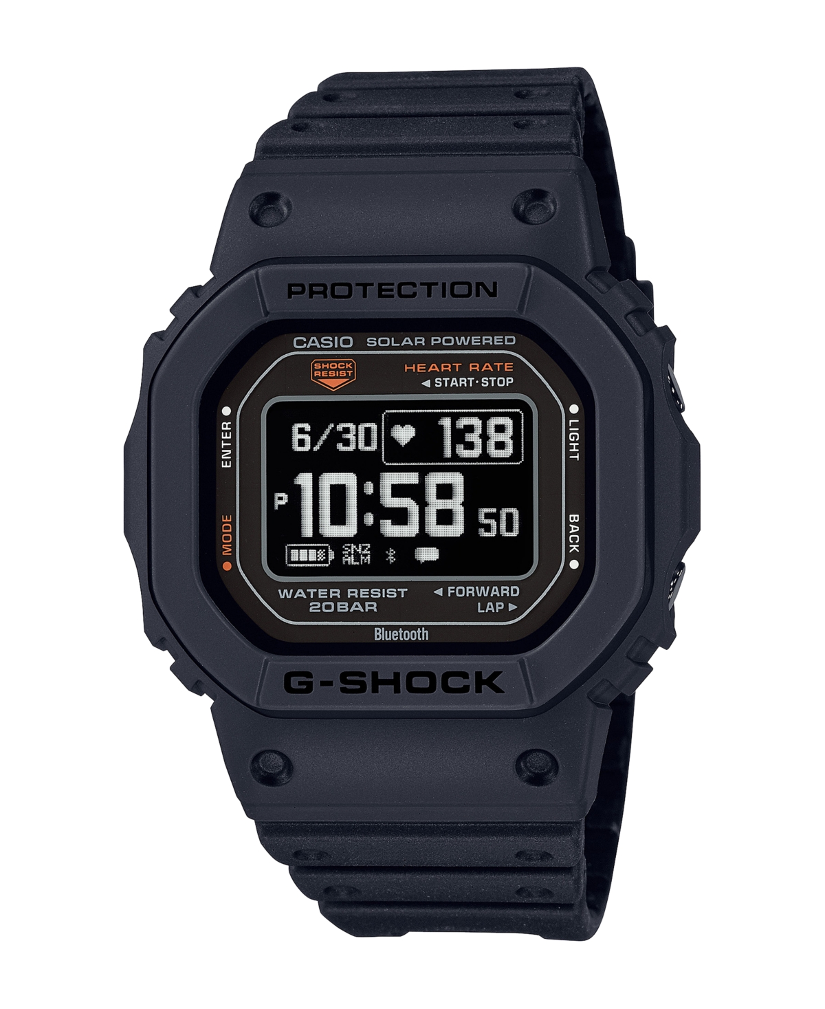 G-shock Men's Digital Black Plastic Watch 44.5mm, Dwh5600-1