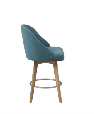 Pearce 25.75" Wood Legs Swivel Seat Counter Stool