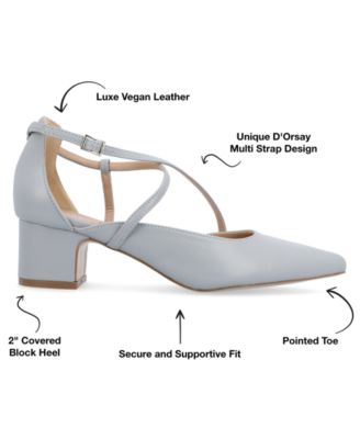 Women's Galvinn Strappy Pointed Toe Block Heel Pumps