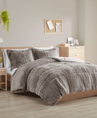Malea Shaggy Faux-Fur 3-Pc. Comforter Set, Full/Queen