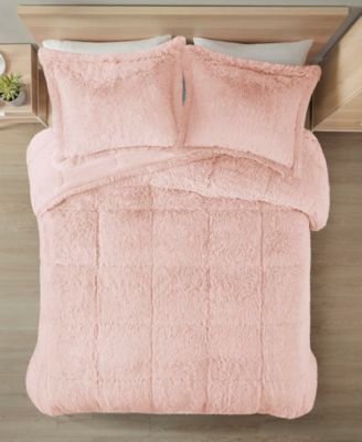Malea Shaggy Faux-Fur 3-Pc. Comforter Set, Full/Queen