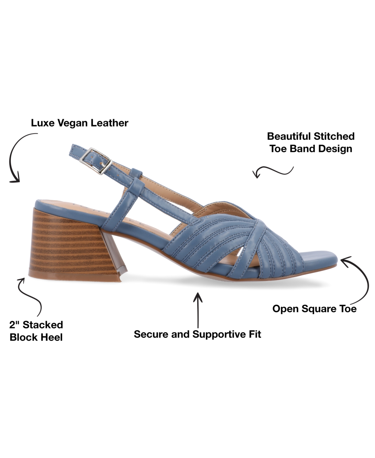 Journee Collection Women's Kirsi Square Toe Sandals