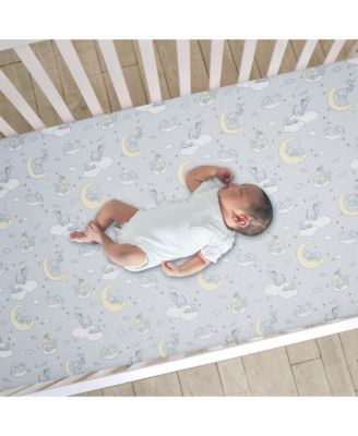 Baby Disney Cozy Friends Winnie the Pooh Gray Fitted Crib Sheet
