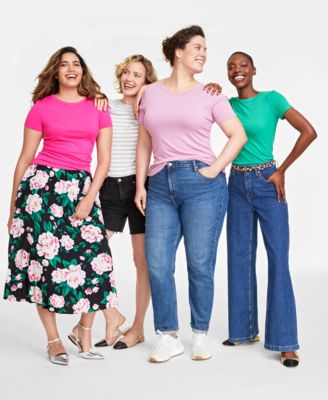Women’s Ribbed T-Shirt, XXS-4X, Created for Macy’s 
