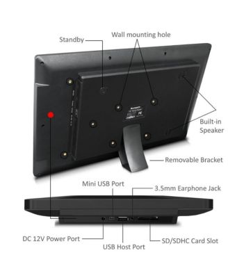 14 in Cloud Photo Frame, Black, 20GB Cloud Storage, Camera/App Support