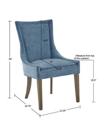 Ultra Traditional Fabric Upholstered Swoop Back Dining Side Chair, Set of 2