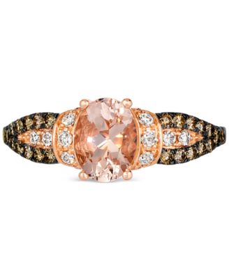 Peach Morganite (7/8 ct. t.w.) & Diamond (1/2 ct. t.w.) Ring in 14k Rose Gold