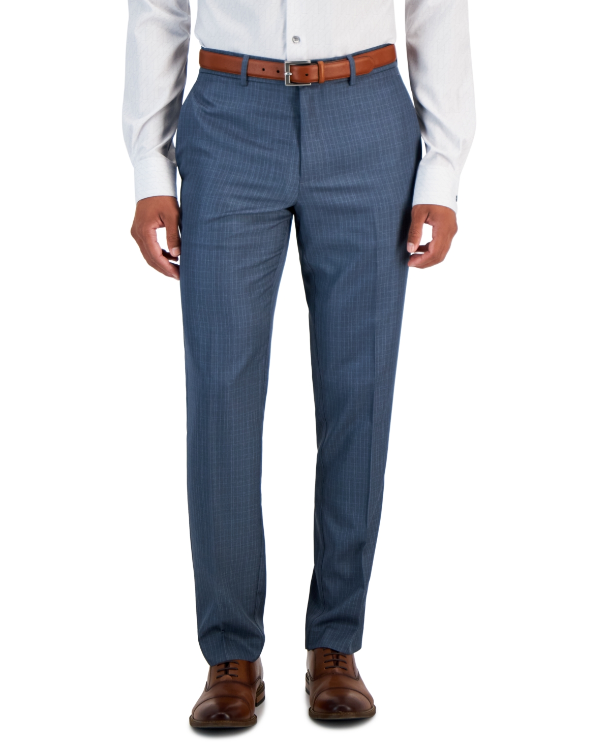 Perry Ellis Portfolio Men's Slim-fit Twill Pants In Mid Grey