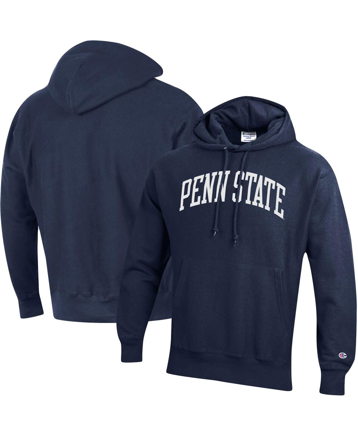 Champion Men's  Navy Penn State Nittany Lions Team Arch Reverse Weave Pullover Hoodie