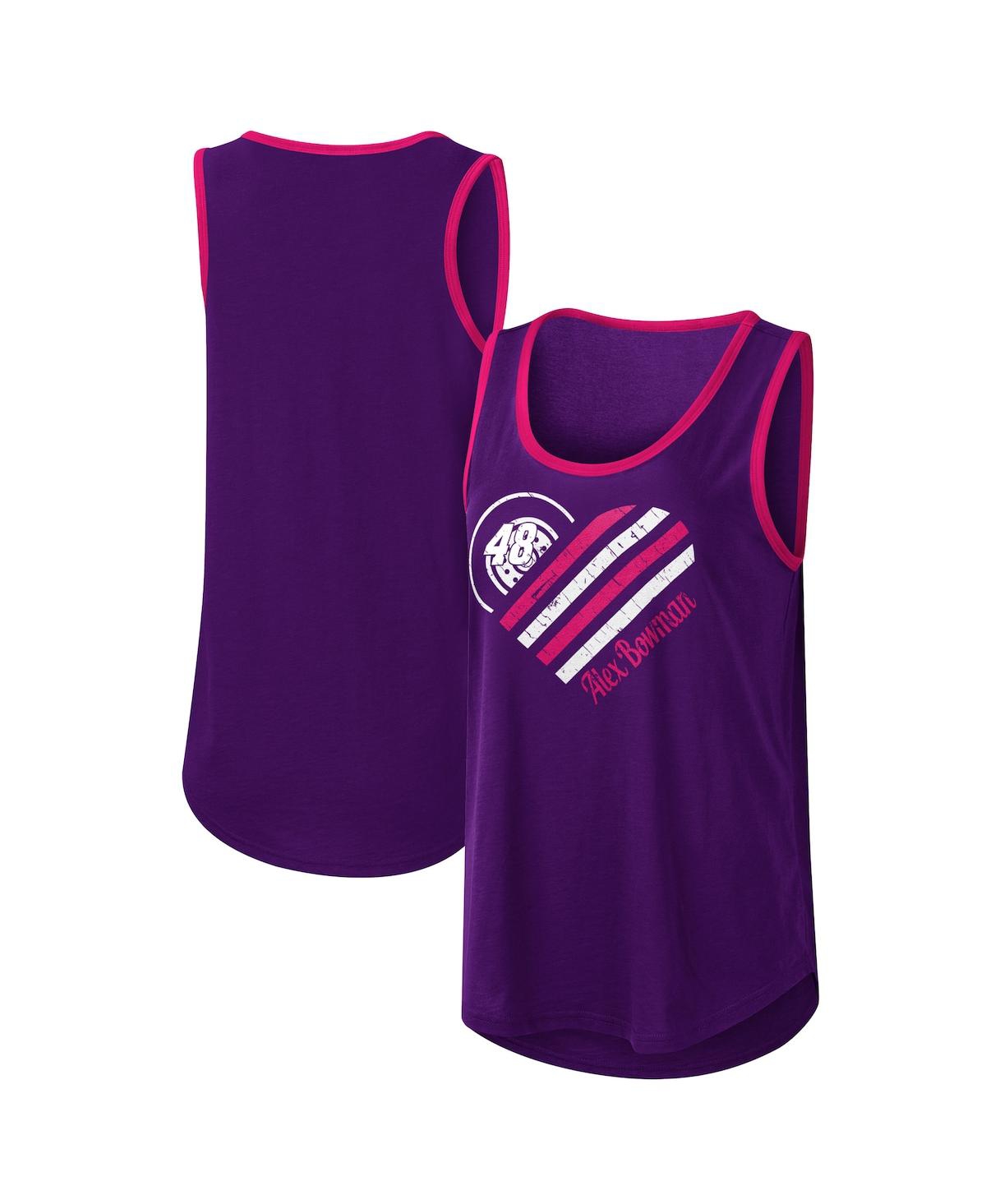 G-iii 4her By Carl Banks Women's  Purple Alex Bowman A Game Scoop Neck Tank Top