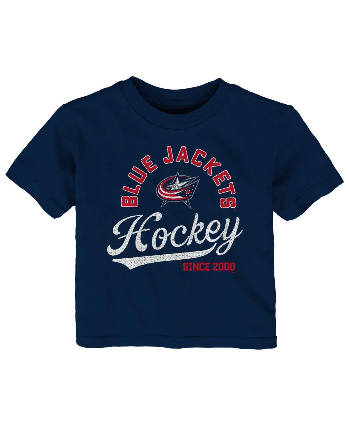 Outerstuff Babies' Infant Boys And Girls Navy Columbus Blue Jackets Take The Lead T-shirt