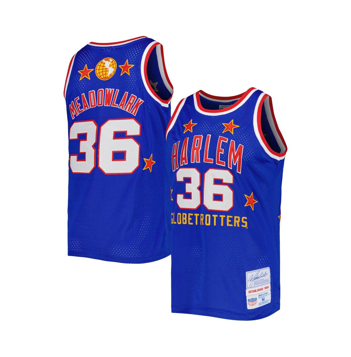 Мужской топ Rings & Crwns Meadowlark Lemon Royal Harlem Globetrotters Swingman Jersey — фото 2