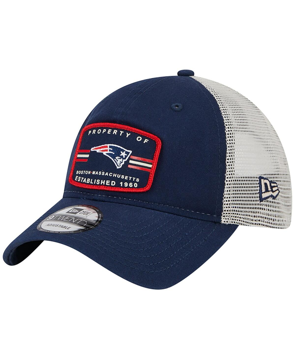 New Era Navy New England Patriots Property Trucker 9twenty Snapback Hat In Navy