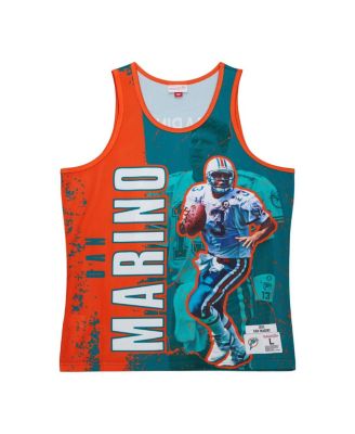 Men's Dan Marino Aqua Miami Dolphins 1990 Player Burst Tank Top