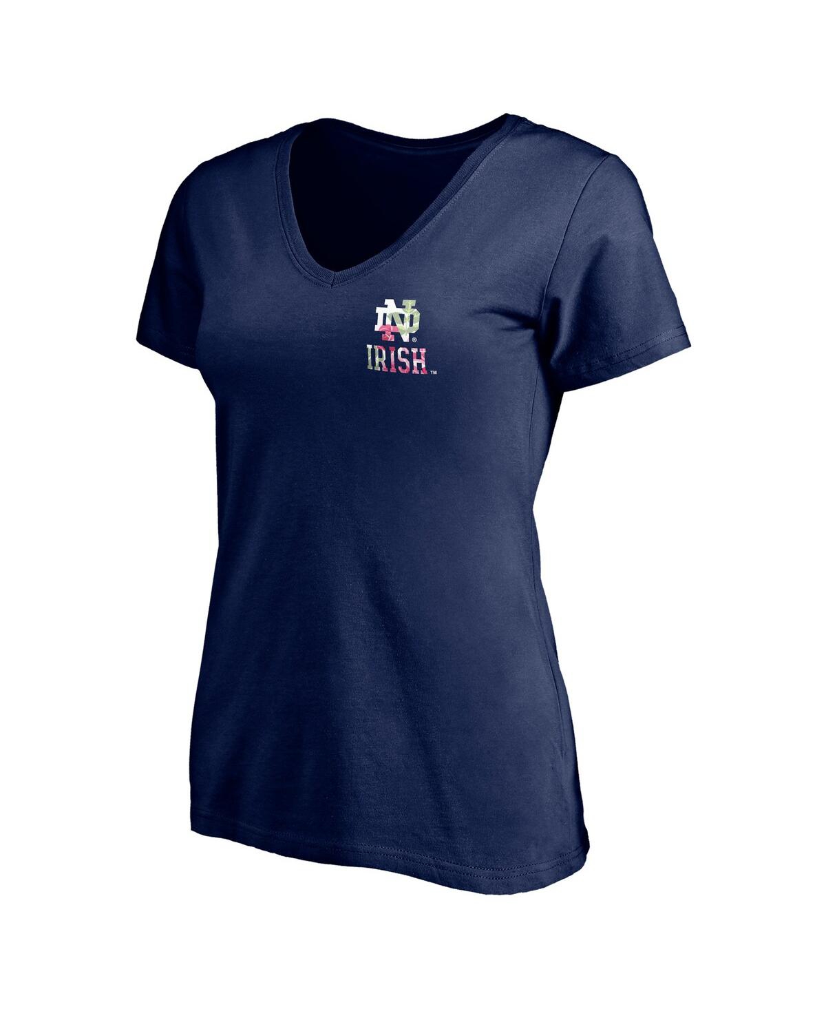 Women's FanaticsNotre Dame Fighting Irish Mother's Day Logo V-Neck T-shirt - Navy