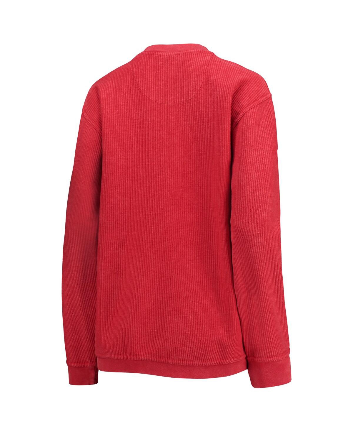 Shop Pressbox Women's  Red Georgia Bulldogs Comfy Cord Vintage-like Wash Basic Arch Pullover Sweatshirt