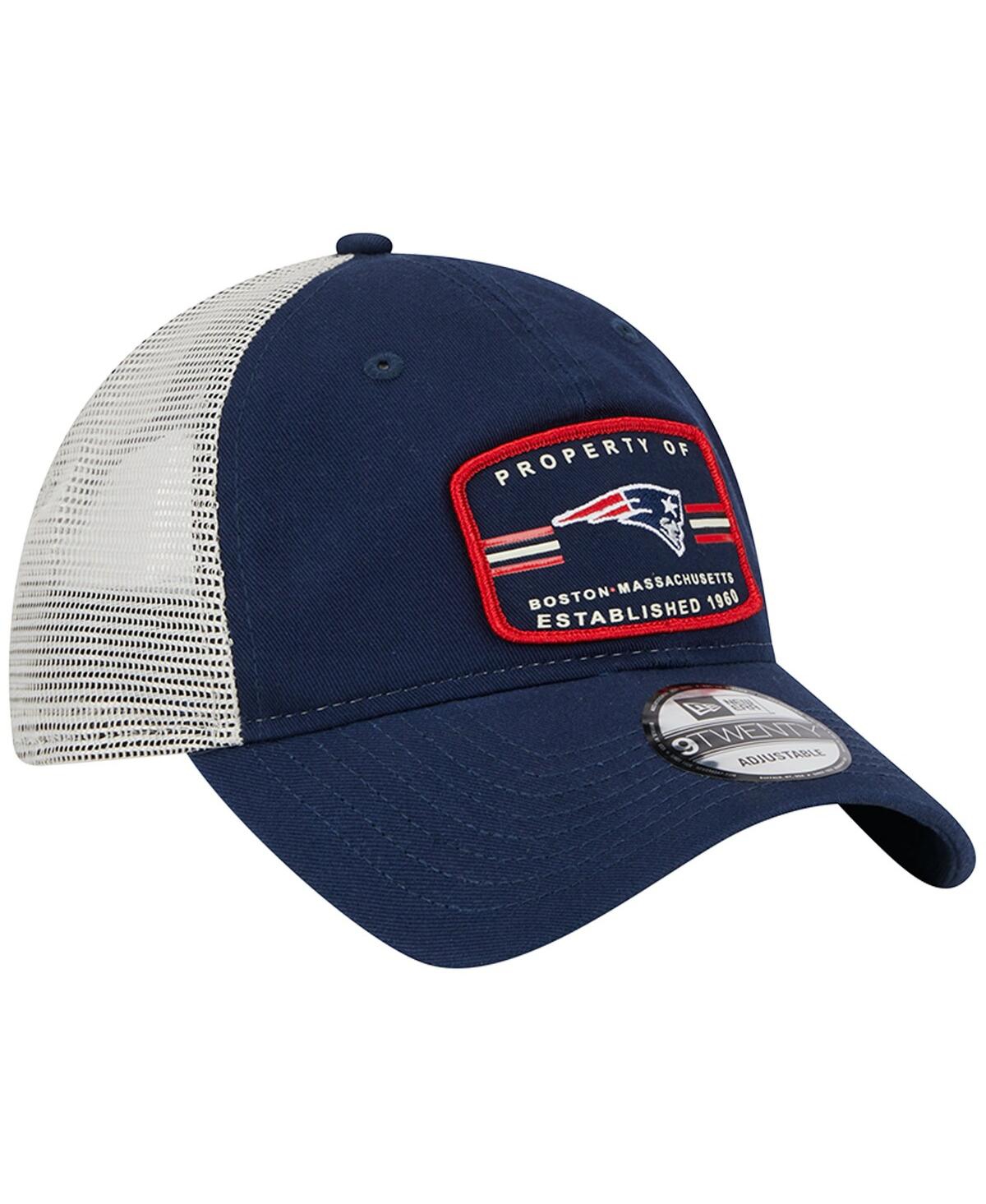 New Era Navy New England Patriots Property Trucker 9twenty Snapback Hat In Navy